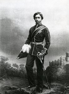 Albert Edward, walesi herceg, metszett D.J. Pound egy fényképről, a „The Drawing-Room of Eminent Personages, Volume 2”, Londonban, 1860.