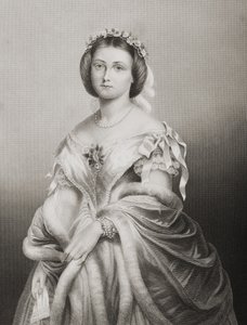 H.R.H. Victoria Adelaide Maria Louisa hercegnő (1840-1901) angol királyi hercegnő, metszett D.J. Pound egy fényképről, a „The Drawing-Room of Eminent Personages, Volume 2”, Lo-ban megjelent