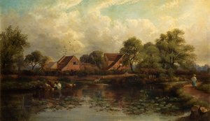 Farm Wood Lane-ben, Handsworth, 1850-1908. alkotó: John Joseph Hughes