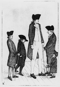 Byrne, az ír óriás, Mr. Watson, Mr. McGowan, Mr. Fairholme és Geordie Cranstoun, 1784 alkotó: John Kay