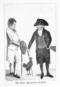 Az első interjú 1786-ban Brodie deák és George Smith között, 1788 alkotó: John Kay