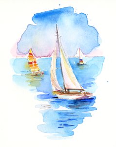 Vitorlások, 2017, (akvarell)