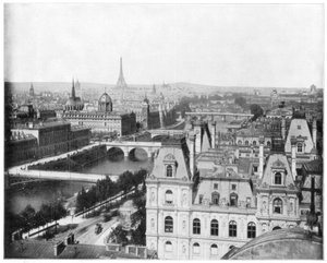 Párizs panorámája, Franciaország, 19. század vége.