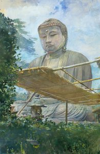 Amida Buddha nagy szobra Kamakurában, Daibutsuként ismert, 1887.