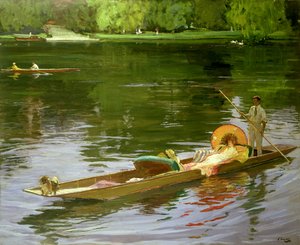 Csónakázó jelenet Maidenheadben alkotó: John Lavery