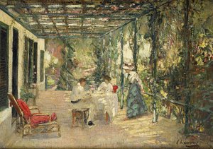 Reggeli a teraszon alkotó: John Lavery