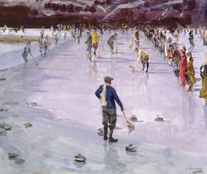 Curling Wengenben (olaj, vászon)