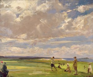 Lady Astor golfozik North Berwickben (olaj, vászon) alkotó: John Lavery