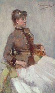 Ülő hölgy portréja, 1887 alkotó: John Lavery