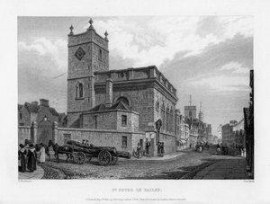 Szent Péter le Bailey-templom, Oxford, 1835. alkotó: John Le Keux