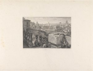 Róma, a Farnese Gardensből alkotó: John Le Keux