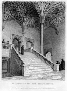 Lépcső a Hallba, Christ Church, Oxford Egyetem, 1833.