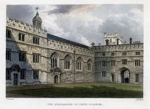 A Jézus négyszöge College, Oxford University, 1830-as évek.