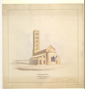 Trinity Church, Kurrachee (Karachi), 1856. szeptember (akvarell papíron) alkotó: John Le Mesurier