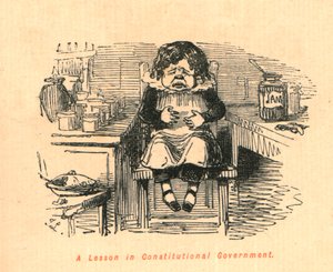 Lecke az alkotmányos kormányzásról, 1897. alkotó: John Leech