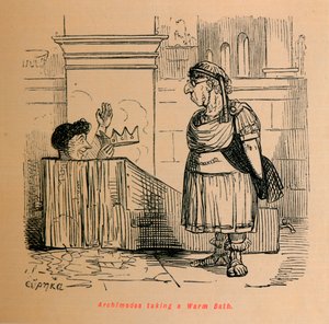 Arkhimédész meleg fürdőt vesz, 1852