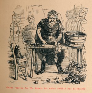 Caesar a gyöngyöket keresi, amelyekért Nagy-Britanniát ünnepelték, 1860, 1860 körül. alkotó: John Leech
