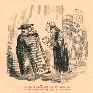 Campeggio bíboros és Sampson úr. Most semmit sem hallok, Mr. Sampson., 1897. alkotó: John Leech