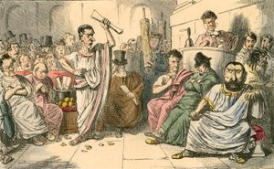 Cicero elítéli Catilinát alkotó: John Leech