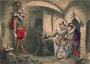 Guido Fawkes felfedezése Suffolk és Mounteagle által, 1850 alkotó: John Leech