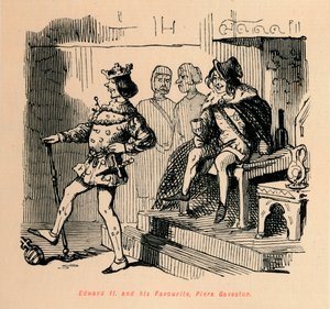 Edward II. és kedvence, Piers Gaveston, c1860, c1860 alkotó: John Leech