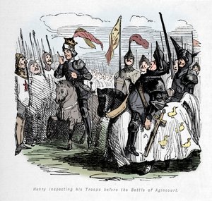 Henry a csapatait szemléli az agincourti csata előtt, c1860, c1860 alkotó: John Leech