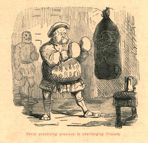 Henry gyakorlása Francis kihívója előtt, 1897. alkotó: John Leech
