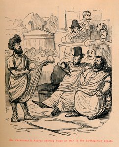 Q Fabius őexcellenciája békét vagy háborút ajánl a karthágói szenátusnak, 1852 alkotó: John Leech