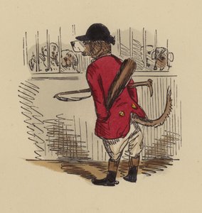 Vadásznak öltözött vadászkutya alkotó: John Leech