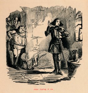 Joan felpróbálja, alkotó: John Leech