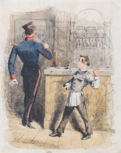Pot Valiant: jelenet egy kocsmában alkotó: John Leech