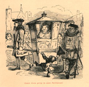Anna királynő megnyitja a Parlamentet, 1897. alkotó: John Leech