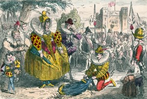 Erzsébet királynő és Sir Walter Raleigh alkotó: John Leech