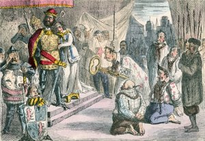 Fülöp királynő közbenjár III. Edwardnál a hat calais-i burgesse-ért alkotó: John Leech