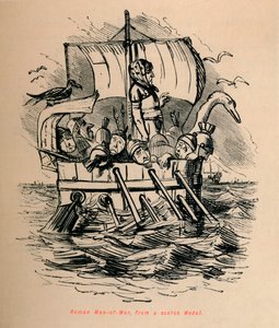 Római háborús ember, szűkös éremből, 1852 alkotó: John Leech