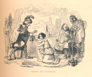 Rowena és Vortigern, c1860, c1860. alkotó: John Leech
