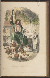 Scrooge harmadik látogatója, Charles Dickens „A karácsonyi ének” első kiadásából alkotó: John Leech