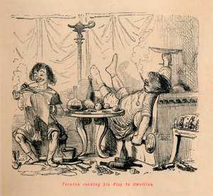 Terence felolvassa a Caeciliushoz írt drámáját, 1852 alkotó: John Leech