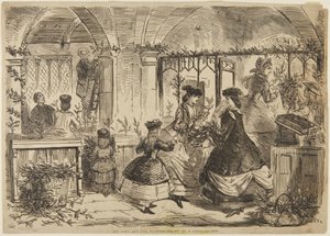 A keresztelőmedence és a virágok alkotó: John Leech