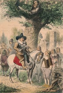 A Royal Oak, a Penderell család fogalma sincs, hol van Charles!!!, 1850 alkotó: John Leech