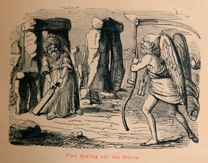 Time Bowling out the Druids, 1860, 1860 alkotó: John Leech