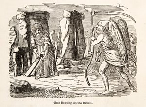 Time Bowling out the Druids, The Comic History of England, pub. 1864 alkotó: John Leech