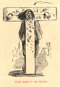 Titus Oates a pilótaban, 1897. alkotó: John Leech