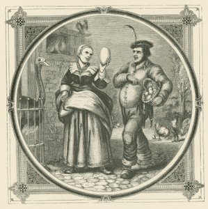 Egy tyúk minden nap tojik, de egy strucc csak évente egyszer (metszet) alkotó: John Leighton