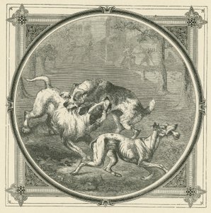 A kutyák és a csont (metszet) alkotó: John Leighton