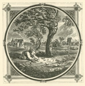 Az érett körte kézre esik (gravírozás) alkotó: John Leighton