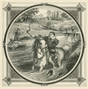 Bár a víz szélére kerül, egyetlen ütés sem kényszerítheti a lovat inni (metszet) alkotó: John Leighton