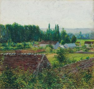 Tanyaházak Givernyben, 1890 körül alkotó: John Leslie Breck