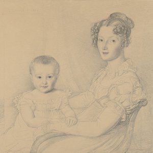 Egy anya és gyermek portréja, 1823. alkotó: John Linnell