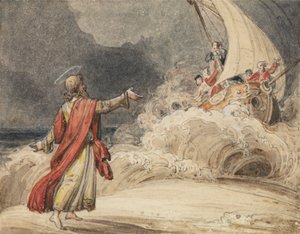 Krisztus elcsillapítja a vihart alkotó: John Martin